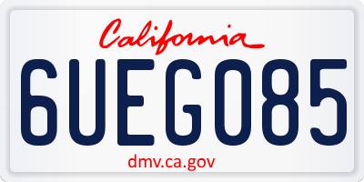 CA license plate 6UEG085