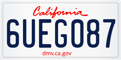 CA license plate 6UEG087