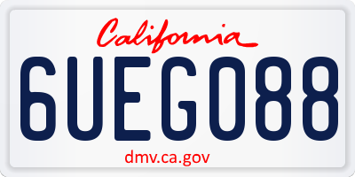CA license plate 6UEG088