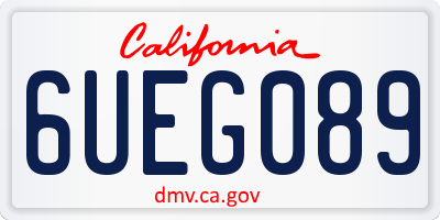 CA license plate 6UEG089