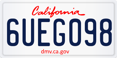 CA license plate 6UEG098