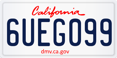 CA license plate 6UEG099