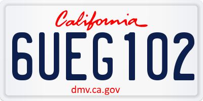 CA license plate 6UEG102