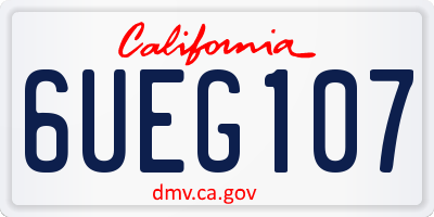 CA license plate 6UEG107