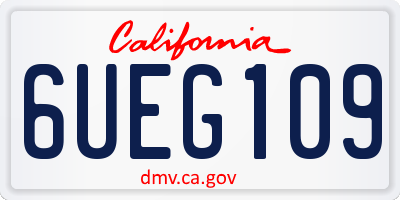 CA license plate 6UEG109