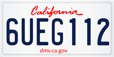 CA license plate 6UEG112
