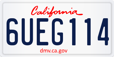 CA license plate 6UEG114