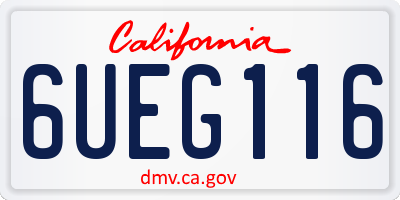 CA license plate 6UEG116