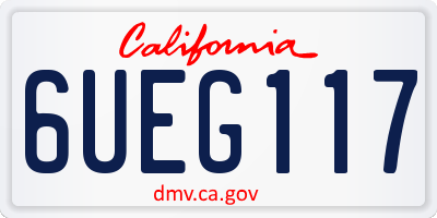CA license plate 6UEG117