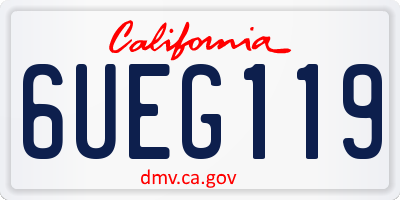 CA license plate 6UEG119