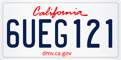 CA license plate 6UEG121