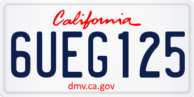 CA license plate 6UEG125