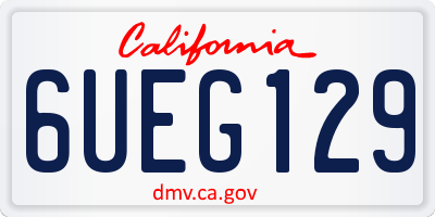 CA license plate 6UEG129