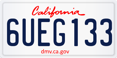 CA license plate 6UEG133