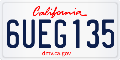 CA license plate 6UEG135