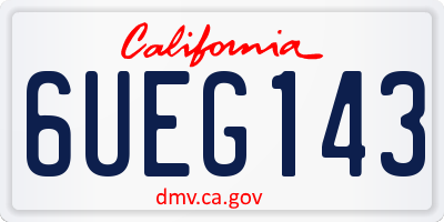 CA license plate 6UEG143