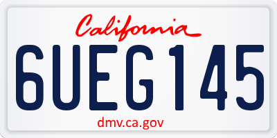 CA license plate 6UEG145