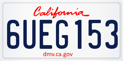 CA license plate 6UEG153