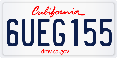 CA license plate 6UEG155