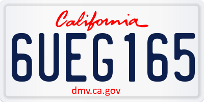 CA license plate 6UEG165