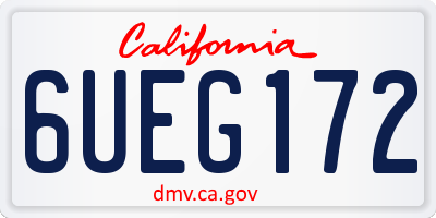 CA license plate 6UEG172