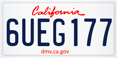 CA license plate 6UEG177