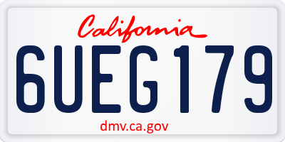 CA license plate 6UEG179