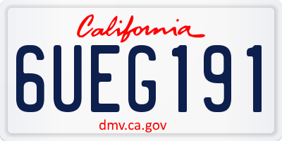 CA license plate 6UEG191
