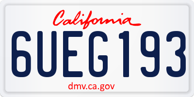 CA license plate 6UEG193