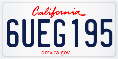 CA license plate 6UEG195