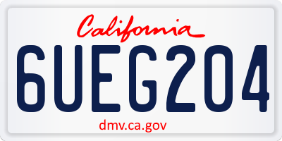 CA license plate 6UEG204