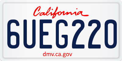 CA license plate 6UEG220