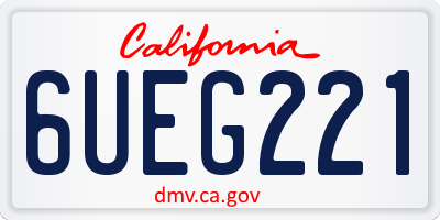CA license plate 6UEG221