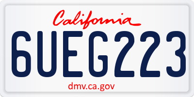CA license plate 6UEG223