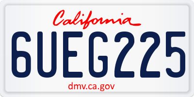 CA license plate 6UEG225