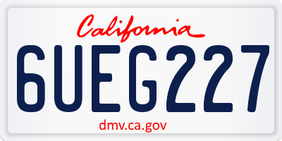 CA license plate 6UEG227