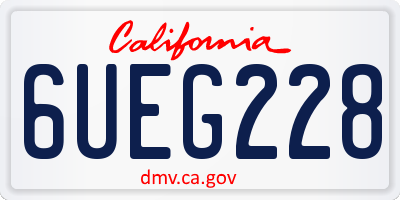 CA license plate 6UEG228