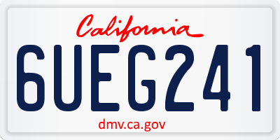 CA license plate 6UEG241