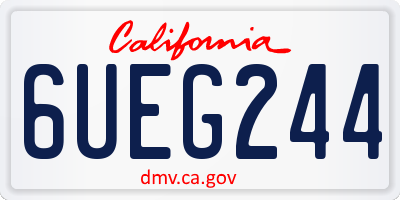 CA license plate 6UEG244