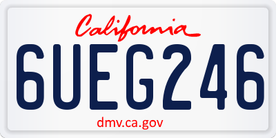 CA license plate 6UEG246