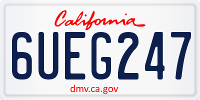 CA license plate 6UEG247