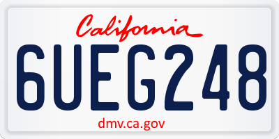 CA license plate 6UEG248