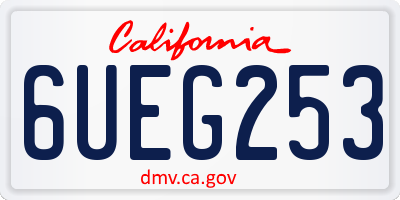 CA license plate 6UEG253