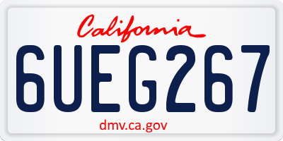 CA license plate 6UEG267