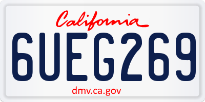 CA license plate 6UEG269