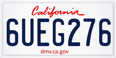 CA license plate 6UEG276