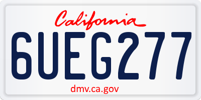 CA license plate 6UEG277