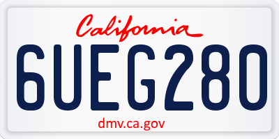 CA license plate 6UEG280