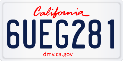 CA license plate 6UEG281