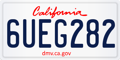 CA license plate 6UEG282
